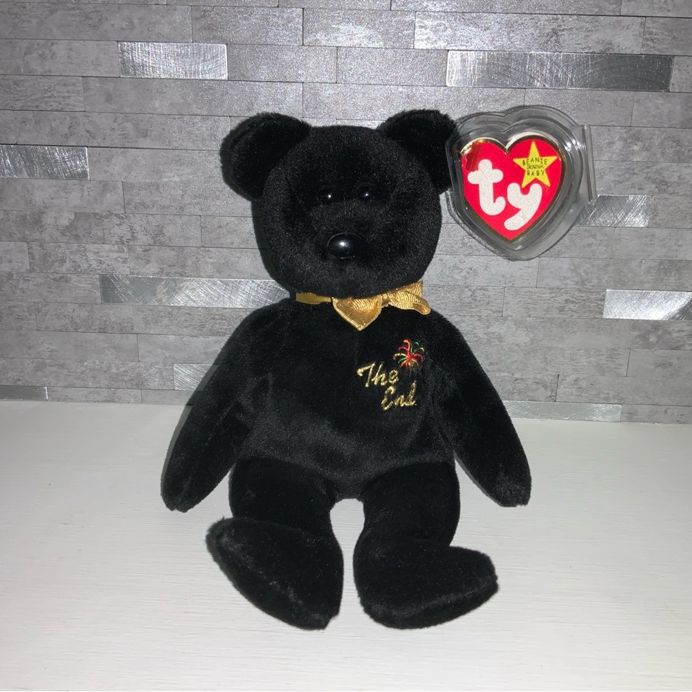 Rare Y2k Millennium Ty Beanie Baby The End Bear with Many Errors. 1999~Retired